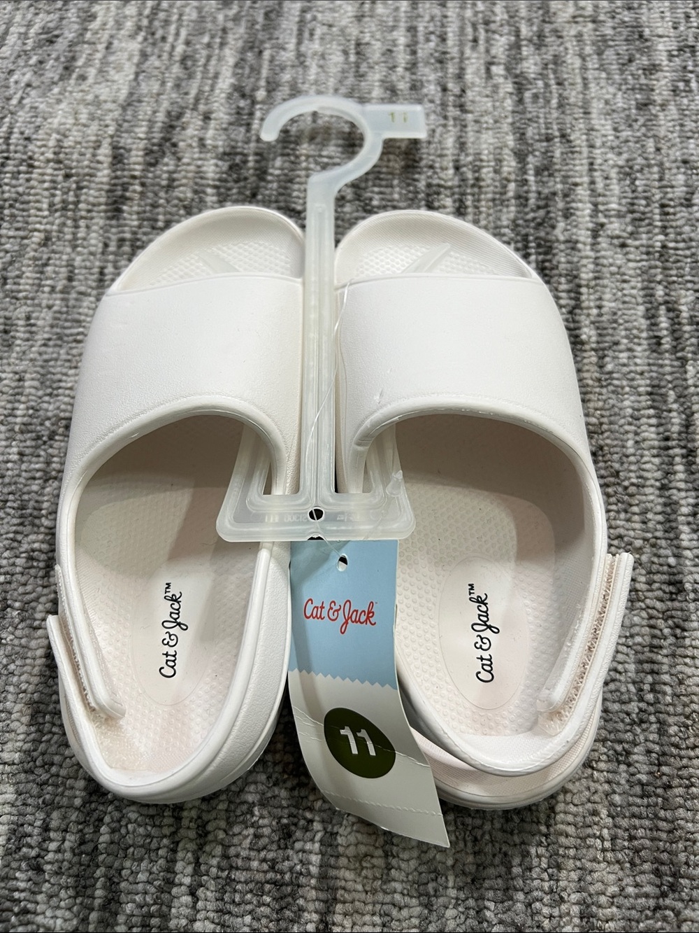 Cat & Jack Ankle Strap Open Toe White Sandals Size 11